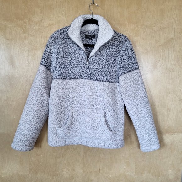 Love Tree Sherpa Quarter Zip Pullover Sweatshirt Oatmeal Size Small - Picture 1 of 11